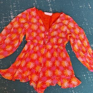 Colorful Leaf Patterned Dress